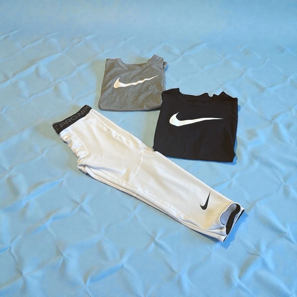 Nike Other - Nike Kids 3 Piece Gray, Black and White Leggings Set